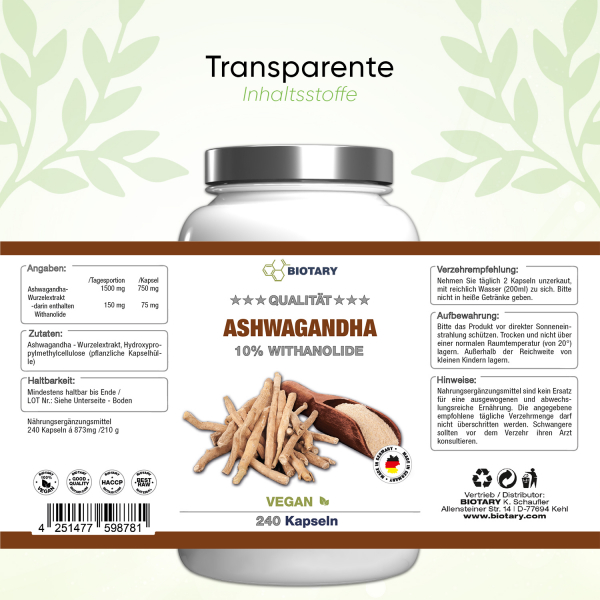 BIOTARY - Ashwagandha Kapseln